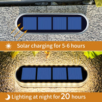 5 Years Lifespan Solar LED Step Lights Waterproof IP68 Outdoor LED Deck Lights Auto ON OFF for Stairs Driveway Deck Walkway Dock