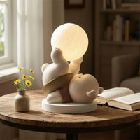 Bear Night Light Decorative Bear Ornament with Lamp Cartoon Matte for Children, Bedside Table, Bedroom
