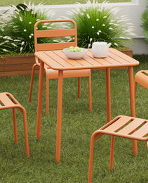 Sera Square Table Outdoor  Red Courtyard Table Villa Open Air Dining Table Waterproof Table Retro American Modern Simple Balcony Table Coffee Table