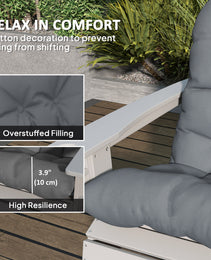 Chair Cushions Set Of 2, Tufted High Back Patio Non-Slip Cushions For Chairs, Gray