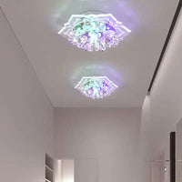 Creative LED Ceiling Light Crystal Flower Chandelier Bedroom Hallway Living Room Pendant Lamp Bedroom Kitchen Decoration Light