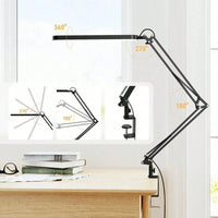 LED Desk Lamp For Home,Reading,Study,Adjustable Eye-Caring Desk Light with Clamp, 3 Color Modes,10 Brightness Table Light Office