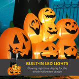 9ft Halloween Inflatables Outdoor Decorations, Pumpkin Ghost With Pumpkin Patch, Outdoor Giant Blow Up Yard Decor With Build-in LED For Garden, Lawn, Party, Holiday - CJDS - FC