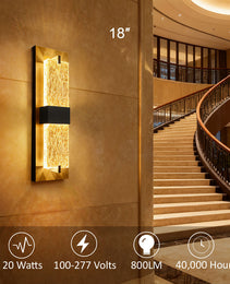 Crystal LED Wall Lights - 20W - 18" - 5CCT Tunable - IP65 - JXL-BD18
