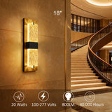 Crystal LED Wall Lights - 20W - 18" - 5CCT Tunable - IP65 - JXL-BD18