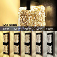 Crystal LED Wall Lights - 20W - 18" - 5CCT Tunable - IP65 - JXL-BD18