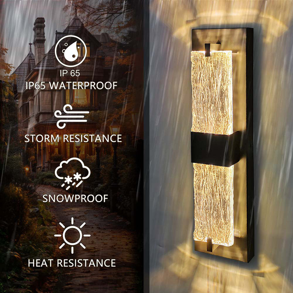 Crystal LED Wall Lights - 20W - 18" - 5CCT Tunable - IP65 - JXL-BD18