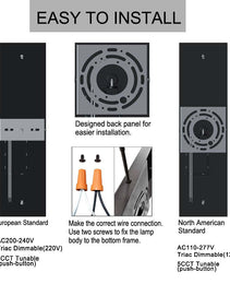 Crystal LED Wall Lights - 20W - 18" - 5CCT Tunable - IP65 - JXL-BD18