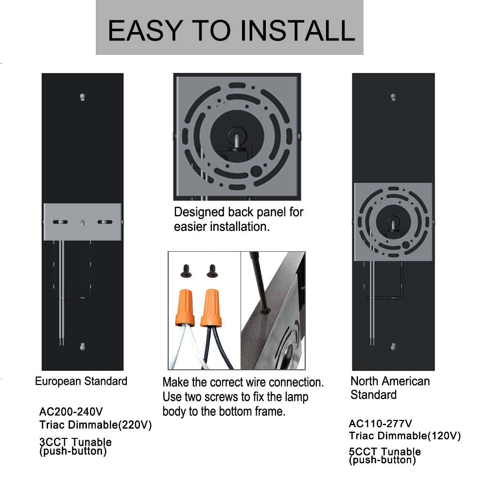 Crystal LED Wall Lights - 20W - 18" - 5CCT Tunable - IP65 - JXL-BD18