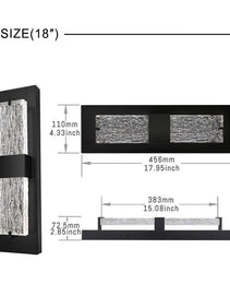 Crystal LED Wall Lights - 20W - 18" - 5CCT Tunable - IP65 - JXL-BD18