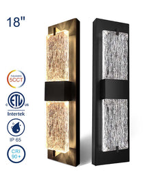 Crystal LED Wall Lights - 20W - 18" - 5CCT Tunable - IP65 - JXL-BD18