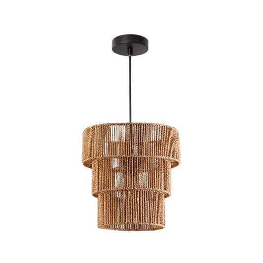 Celine 1-Light Woven Rattan Indoor Pendant Ceiling Light