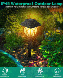 6Pack Solar Powered Stake Light Outdoor Decorative Landscape Lamp IP45 Waterproof Auto On Off Outdoor Light For Pathway Garden Yard Patio