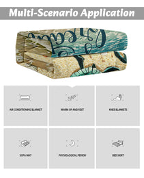 Tropical Baby Sea Turtle Flannel Fleece Blanket 3D Ocean Waves Flannel Soft Plush Throw Blanket Cozy Blankets For Bed Chair Car Sofa Couch Bedroom 75x100cm 130x150cm