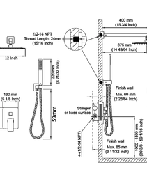 Shower System Shower Mixer Combo Set Wall-mounted