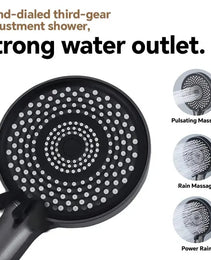 12-inch High-Flow Square Shower Head Set - Water-Saving Rain Shower With 3-Level Handheld Spray