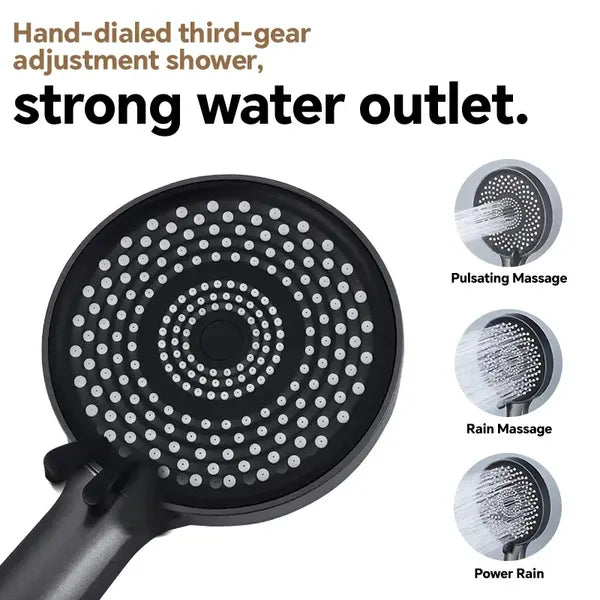 12-inch High-Flow Square Shower Head Set - Water-Saving Rain Shower With 3-Level Handheld Spray