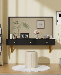 Floating Shelf With Drawer, Multi-Purpose Wall-Mounted Vanity Table, Mounted Desk, Floating Table For Bedroom - CJDS