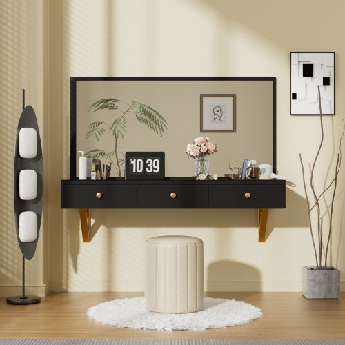 Floating Shelf With Drawer, Multi-Purpose Wall-Mounted Vanity Table, Mounted Desk, Floating Table For Bedroom - CJDS
