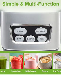 Moothie Blender, Countertop Blenders For Kitchen With 23 34 60oz BPA-Free Portable Cups, Professional Smoothie Maker With Four Programs For Shakes, Sauces, Juice And Ice Crushing