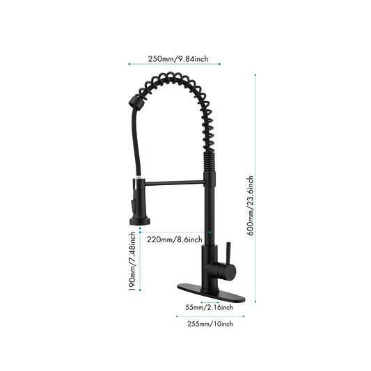 Solid Brass Single Handle Single Rod Downward Spring Kitchen Sink Faucet