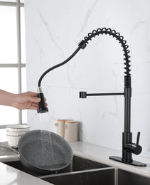 Solid Brass Single Handle Single Rod Downward Spring Kitchen Sink Faucet