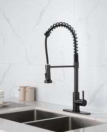 Solid Brass Single Handle Single Rod Downward Spring Kitchen Sink Faucet