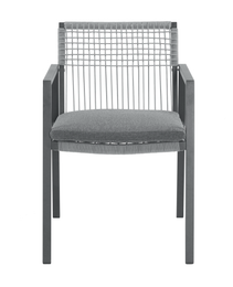 Outdoor Dining Chair Set Of 2, Aluminum  Rope , Outdoor Armchair Seating For Patio Backyard Poolside Balcony, Cushion Included