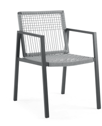 Outdoor Dining Chair Set Of 2, Aluminum  Rope , Outdoor Armchair Seating For Patio Backyard Poolside Balcony, Cushion Included