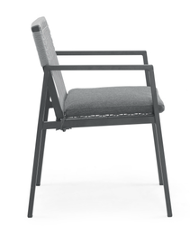 Outdoor Dining Chair Set Of 2, Aluminum  Rope , Outdoor Armchair Seating For Patio Backyard Poolside Balcony, Cushion Included