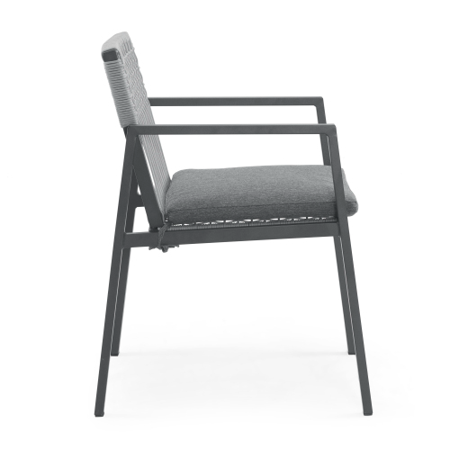 Outdoor Dining Chair Set Of 2, Aluminum  Rope , Outdoor Armchair Seating For Patio Backyard Poolside Balcony, Cushion Included