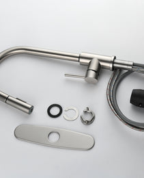Stainless Steel Kitchen Sink Faucet With Pull-down Sprayer