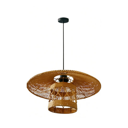 Paloma 1-Light Woven Rattan Indoor Pendant Ceiling Light