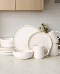 12-Piece Stoneware Dinnerware Sets With Mugs  Microwave  Dishwasher Safe  Non-Toxic Dinner Plates Bowls Set  Stackable Matte Glaze Kitchenware For 3