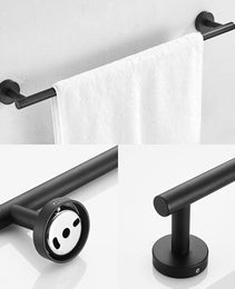 3-Pieces Bathroom Hardware Accessories Set - Towel Bar, Toilet Paper Holder, Robe Towel Hooks