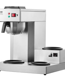 3-Station Commercial Coffee Brewer – 6-Minute Rapid Brew with 3 Warming Plates & 3 Carafes