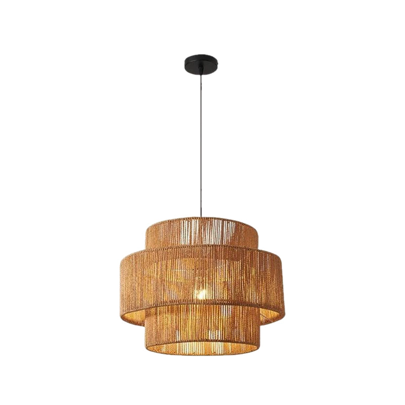 Delphine 1-Light Woven Rattan Indoor Pendant Ceiling Light