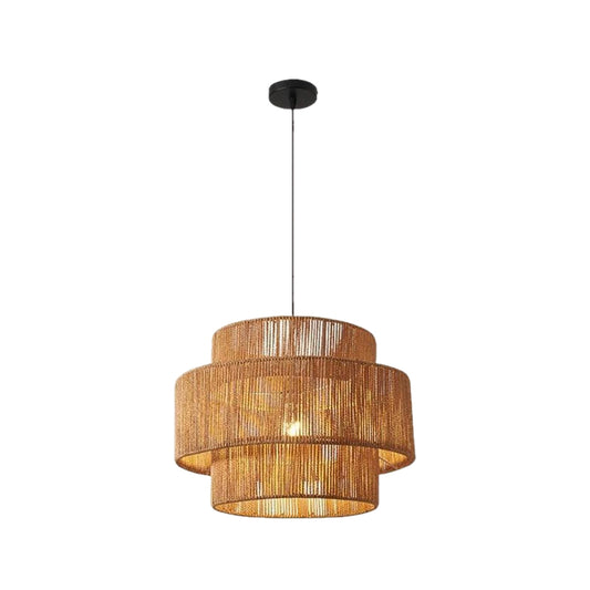 Delphine 1-Light Woven Rattan Indoor Pendant Ceiling Light