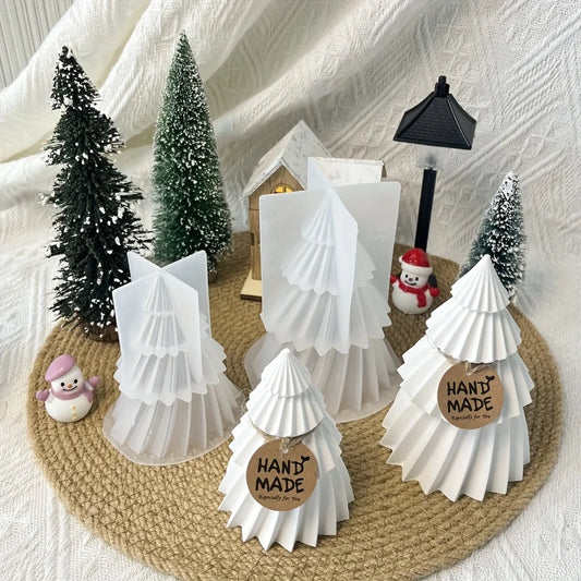 2pcs DIY Resin Molds for Christmas Tree Ornaments - Silicone Candle, Plaster, and Resin Crafting Molds with Festive Snowflake