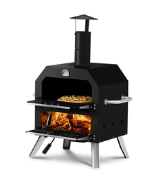 Portable 2-Layer Outdoor Pizza Oven – Wood-Fired Efficiency with Adjustable Airflow & Pizza Stone