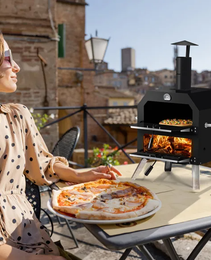 Portable 2-Layer Outdoor Pizza Oven – Wood-Fired Efficiency with Adjustable Airflow & Pizza Stone
