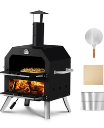 Portable 2-Layer Outdoor Pizza Oven – Wood-Fired Efficiency with Adjustable Airflow & Pizza Stone