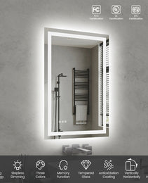 24 Inch X 36 Inch LED Bathroom Mirror