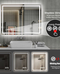 48 Inch X 36 Inch LED Bathroom Mirror