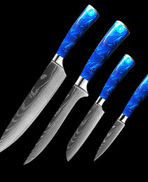 8-inch Chef Knife with Blue Resin Handle