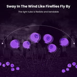 2Pcs Purple Light OR 2Pcs Green Light Solar Scary Eyeballs Lights Outdoor Halloween Decoration Swaying Light Halloween Path Lights Ornaments With Total 12LED IP65 Waterproof For Yard Garden - CJDS - FC