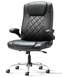 Leather Executive Office Chair With Arm & Rocking Function