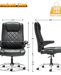 Leather Executive Office Chair With Arm & Rocking Function