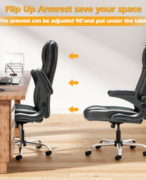Leather Executive Office Chair With Arm & Rocking Function