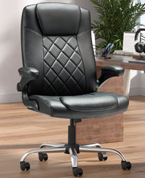 Leather Executive Office Chair With Arm & Rocking Function